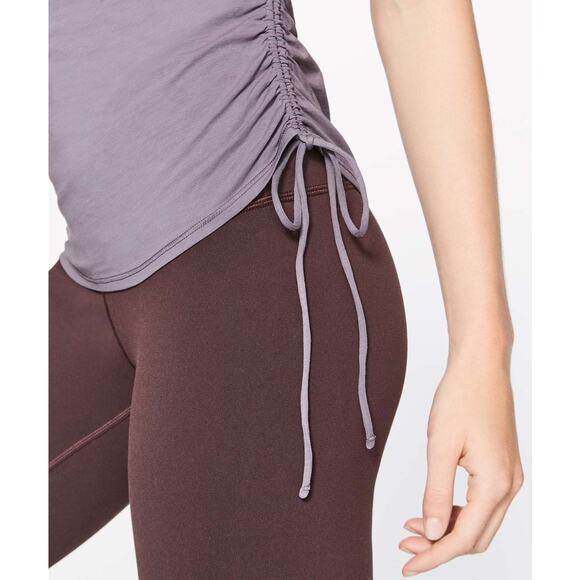 Lululemon Cinch It Tank Dusky Lavender Ruched Side Top Size 6 - Picture 6 of 7